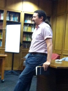 Just as the reading began.