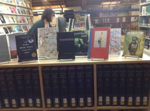 Here's Hagridden in the library of the Pacific Northwest College of Art, alongside my fellow Portland authors Monica Drake and Trevor Dodge and a whole slew of other great writers!